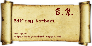 Bóday Norbert névjegykártya