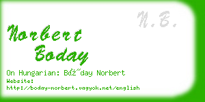 norbert boday business card